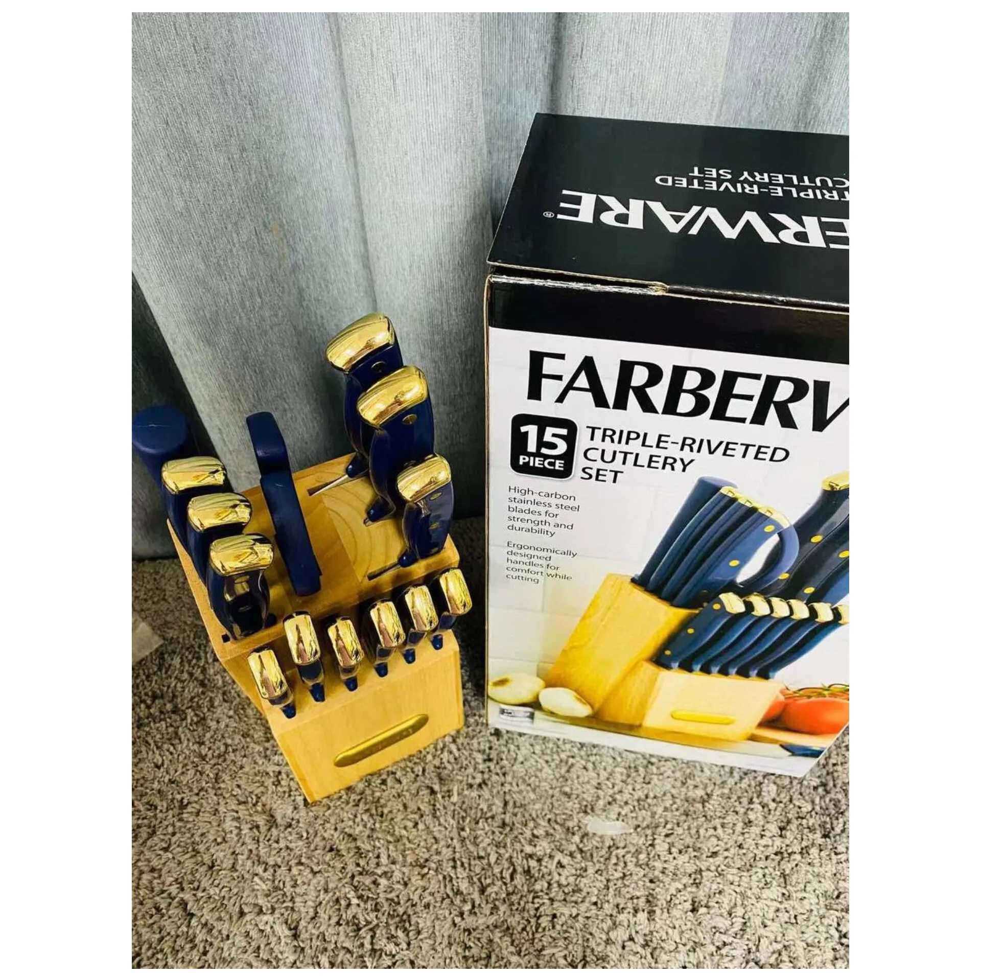 سرویس چاقو آشپزخانه 15 پارچه مدل Farberware
