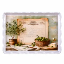 سینی بدون دسته مهروز مدل 6003 زیتون سایز 26×36 سانتی متر
