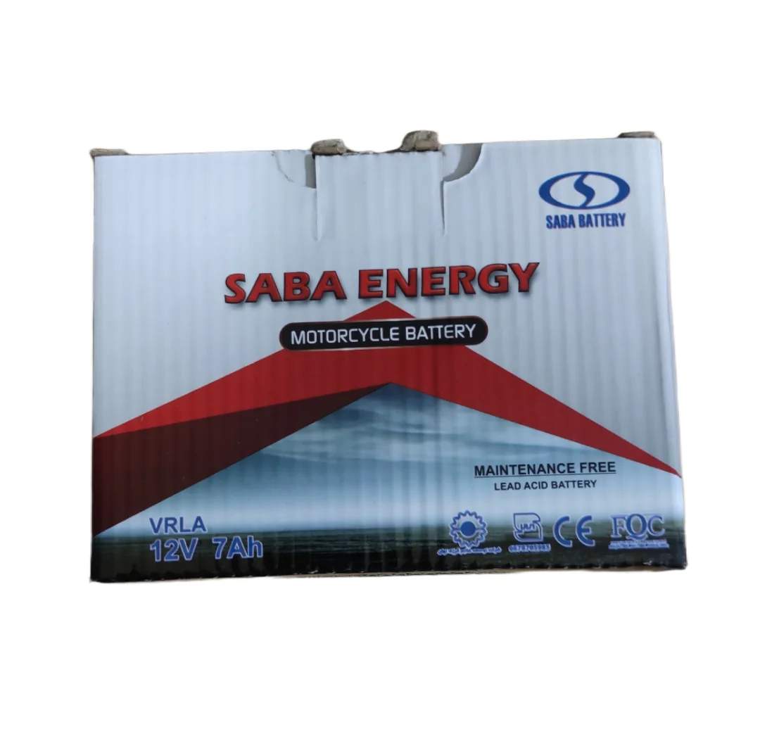 باتری موتورسیکلت 12 ولت 7 آمپر صبا باتری مدل 12v7ah