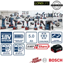 باتری 18 ولت بوش مدل لیتیوم یونی 5 آمپر ساعت GBA 18V 5AH