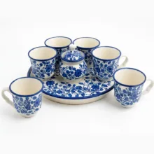 سرویس چای خوری  8 پارچه 6  نفره مدل گل نسترن