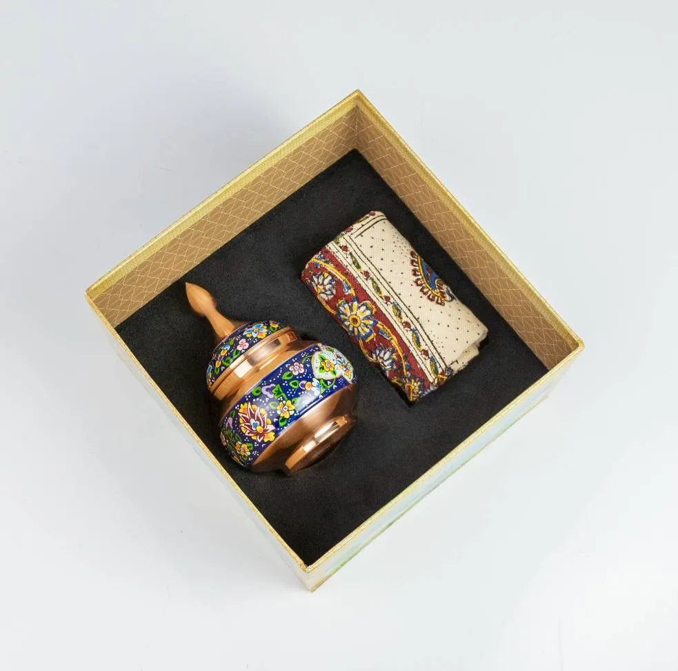 قندان مسی صنایع دستی اریسا طرح پرداز گل