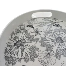 سینی بدون دسته مدل venti طرح black and white سایز ۲۸×۲۸ سانتیمتر