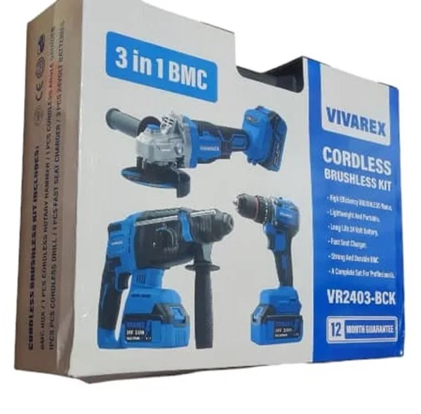 دریل پیچ گوشتی ویوارکس مدل VR2403-BCK مجموعه سه عددی