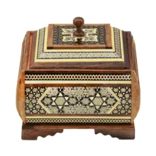 شکلات خوری خاتم کاری چوبی فرازهنر مدل توپی کد 12