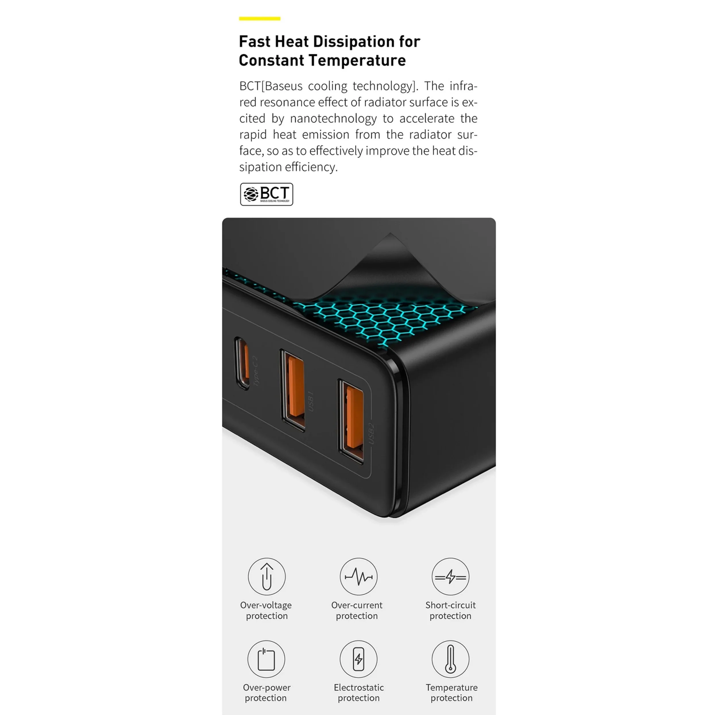 شارژر دیواری 100 وات 4 پورت بیسوس مدل GaN2 Pro به همراه کابل USB-C
