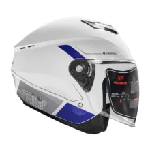 کلاه کاسکت بدون فک فلش مدل 852 glossy blue-white