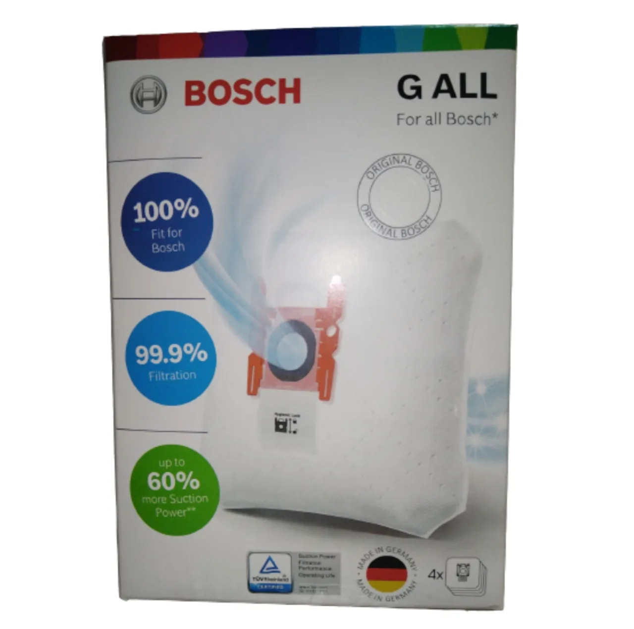پاکت جاروبرقی مدل GALL مناسب برای جارو برقی های بوش و زیمنس بسته 4 عددی به همراه فیلتر موتور جارو برقی