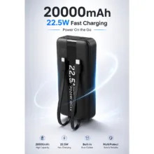 پاوربانک 22.5 وات یوشیتا مدل YP-021 ظرفیت 20000 میلی‌آمپر‌ساعت به همراه سه عدد کابل USB-C/ لایتنینگ / USB-C