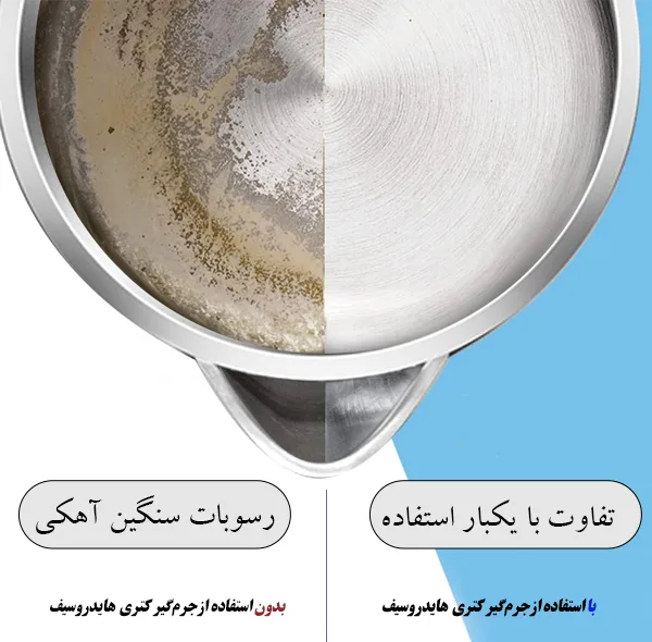 پودر جرم گیر کتری و چای ساز هایدروسیف مدل HSDK وزن 500گرم