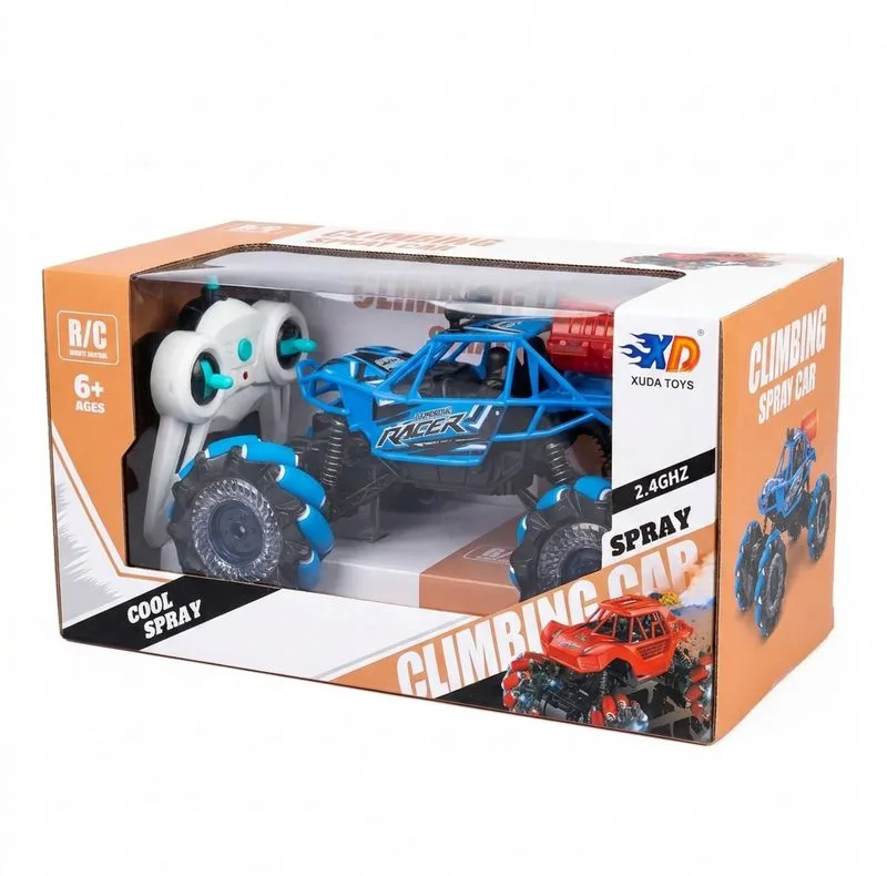 ماشین کنترلی آفرود مدل Climbing Spray Car با باتری شارژی، قابلیت اسپری، بدنه پلاستیکی و 4 چرخ