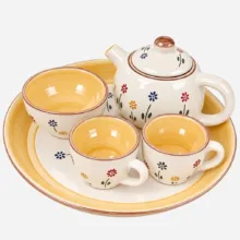 سرویس چای خوری 6 پارچه 2 نفره سیالک طرح گل