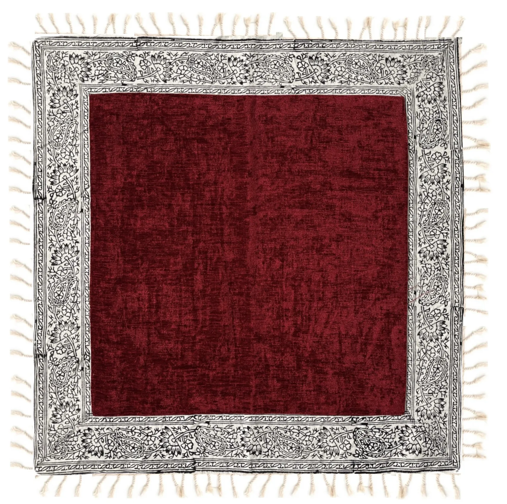 رومیزی مدل مخمل حاشیه ترنج سایز 60*60 سانتی متر