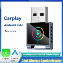 کارپلی و اندروید اتو مدل Wireless CarPlay/Android Auto Q1BD به همراه مبدل USB به USB-C