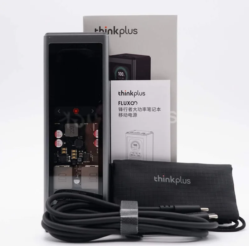 پاوربانک ۱۴۰ وات لنوو مدل ThinkPlus Fluxo SLPB20140 ظرفیت ۲۰ هزار میلیآمپرساعت به همراه ۱ عدد کابل USB-C