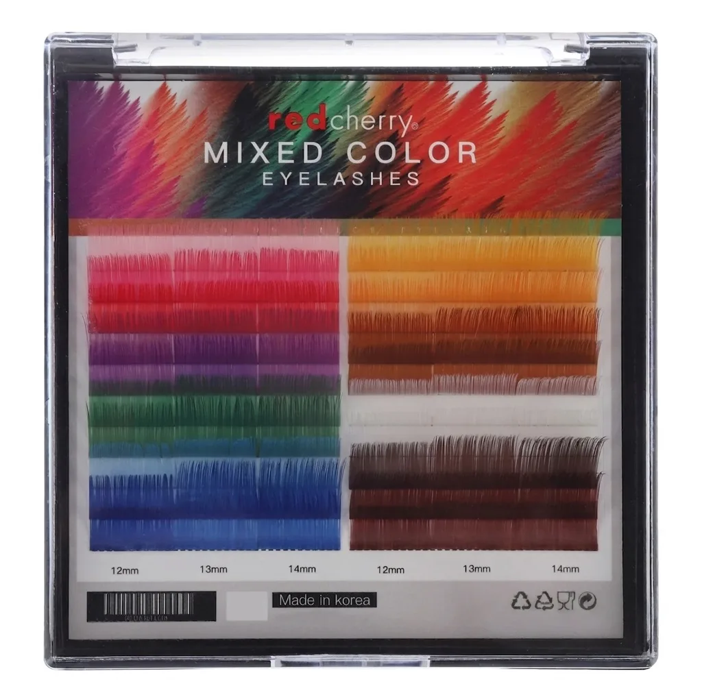 مژه مصنوعی رد چری مدل Rainbow D 0.10