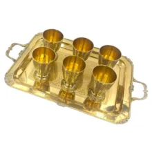 سرویس چای خوری 7 پارچه مدل طاووسی گلد