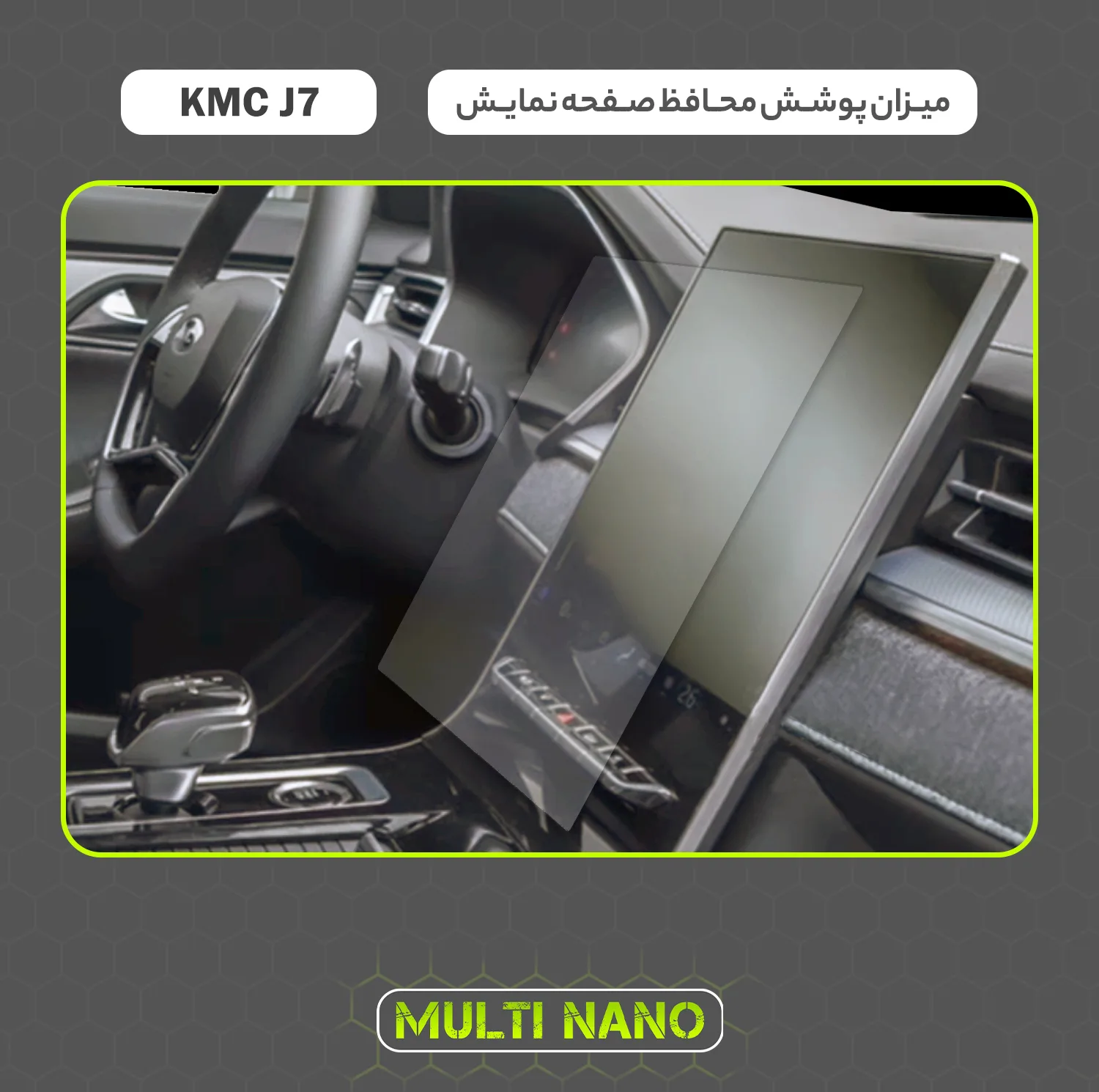 محافظ صفحه نمایش آنتی رفلکس مانیتور خودرو مولتی نانو مدل X-S1M مناسب برای کی ام سی J7