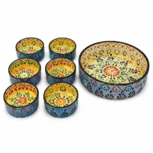کاسه مدل گل برجسته انار خوری مجموعه 7 عددی