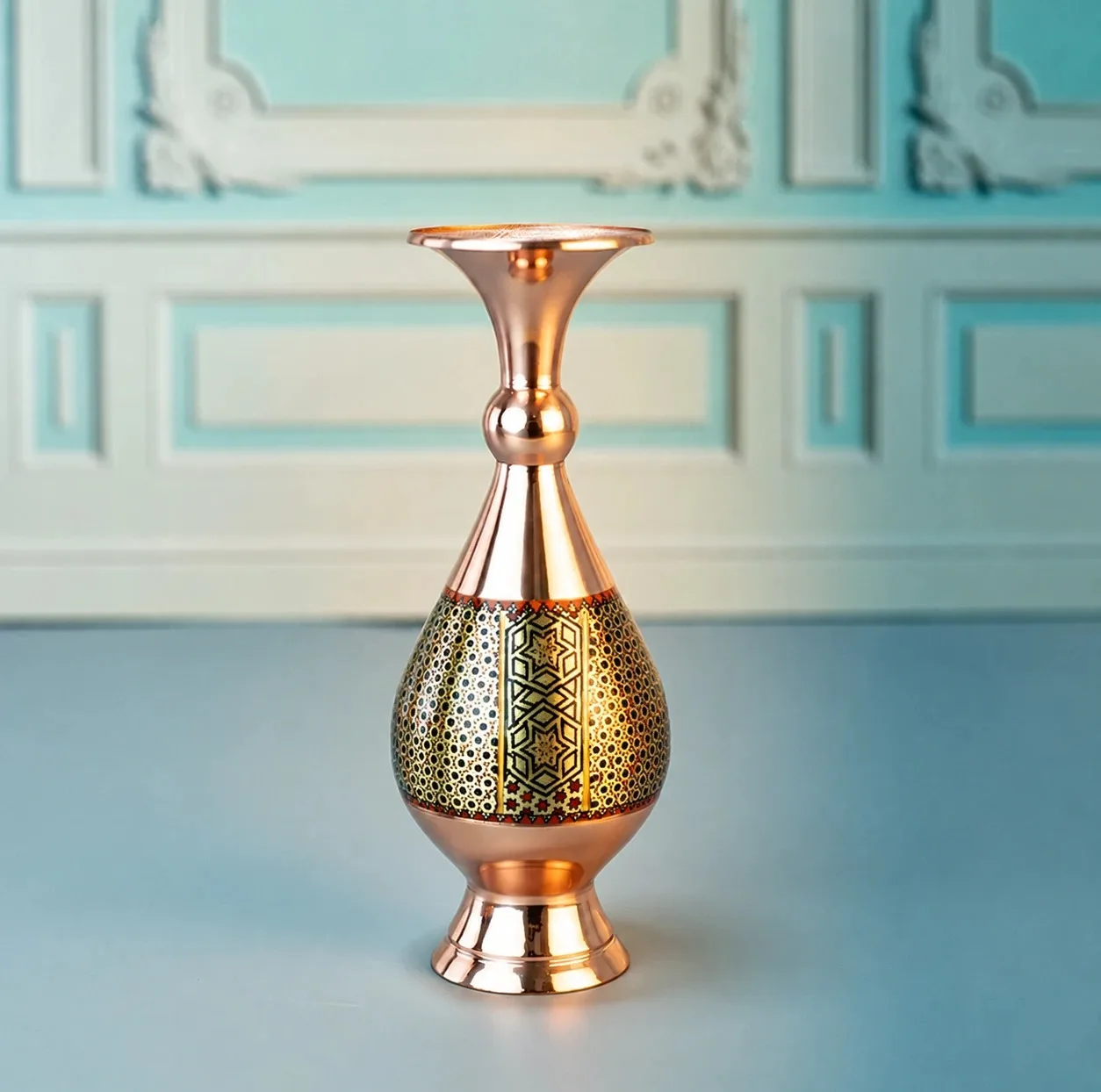 گلدان خاتم کاری صنایع دستی اریسا مدل صراحی