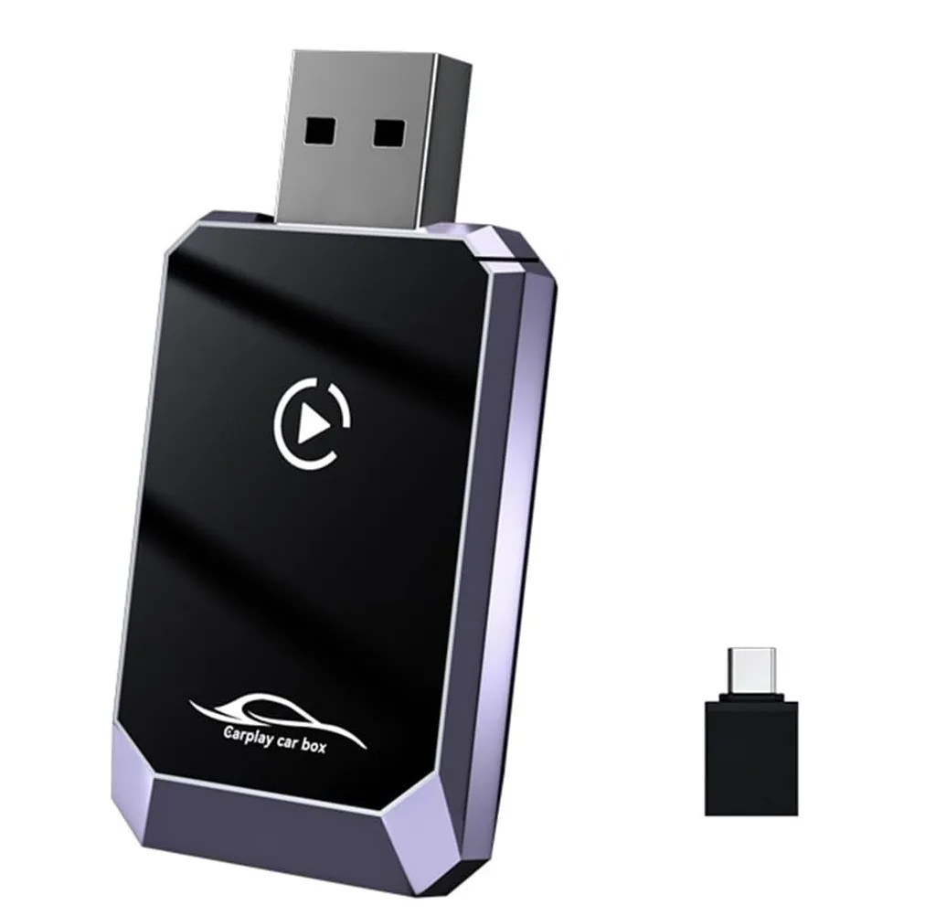 کارپلی و اندروید اتو مدل Wireless CarPlay/Android Auto Q1Y به همراه مبدل USB به USB-C