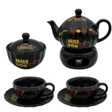 سرویس چای خوری 9 پارچه مناسب برای 2 نفره مدل صدفی کد 2411P9xmiss