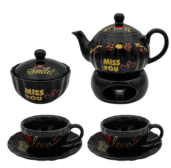 سرویس چای خوری 9 پارچه مناسب برای 2 نفره مدل صدفی کد 2411P9xmiss