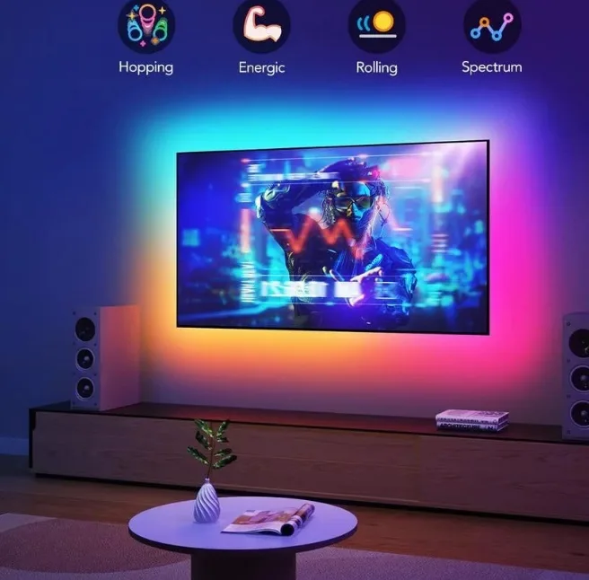 ریسه ال ای دی مدل فول کالر هوشمند بلوتوثی کد RGB IC usb 5v طول 5 متر