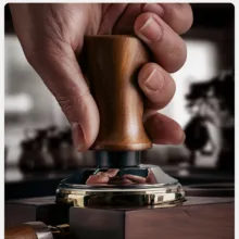 تمپر قهوه مدل 51mm wood handle شیار دار