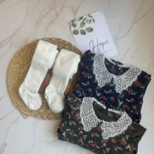 جوراب شلواری پنبه ای دخترانه طرح ساده