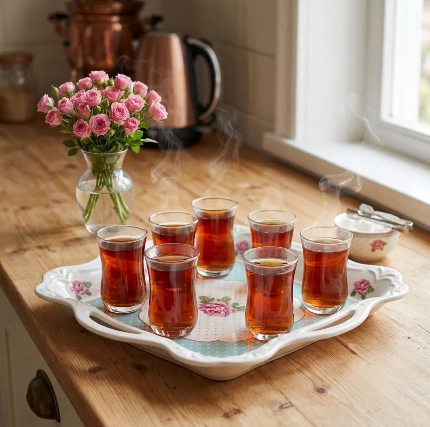 سینی دستهدار آنجلا مدل ZP-495 سایز 26x23 سانتی متر