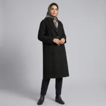 پالتو زنانه اسمارا مدل پشمی با دکمه