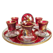 سرویس چایخوری 14 پارچه طرح شاه عباسی مدل 02
