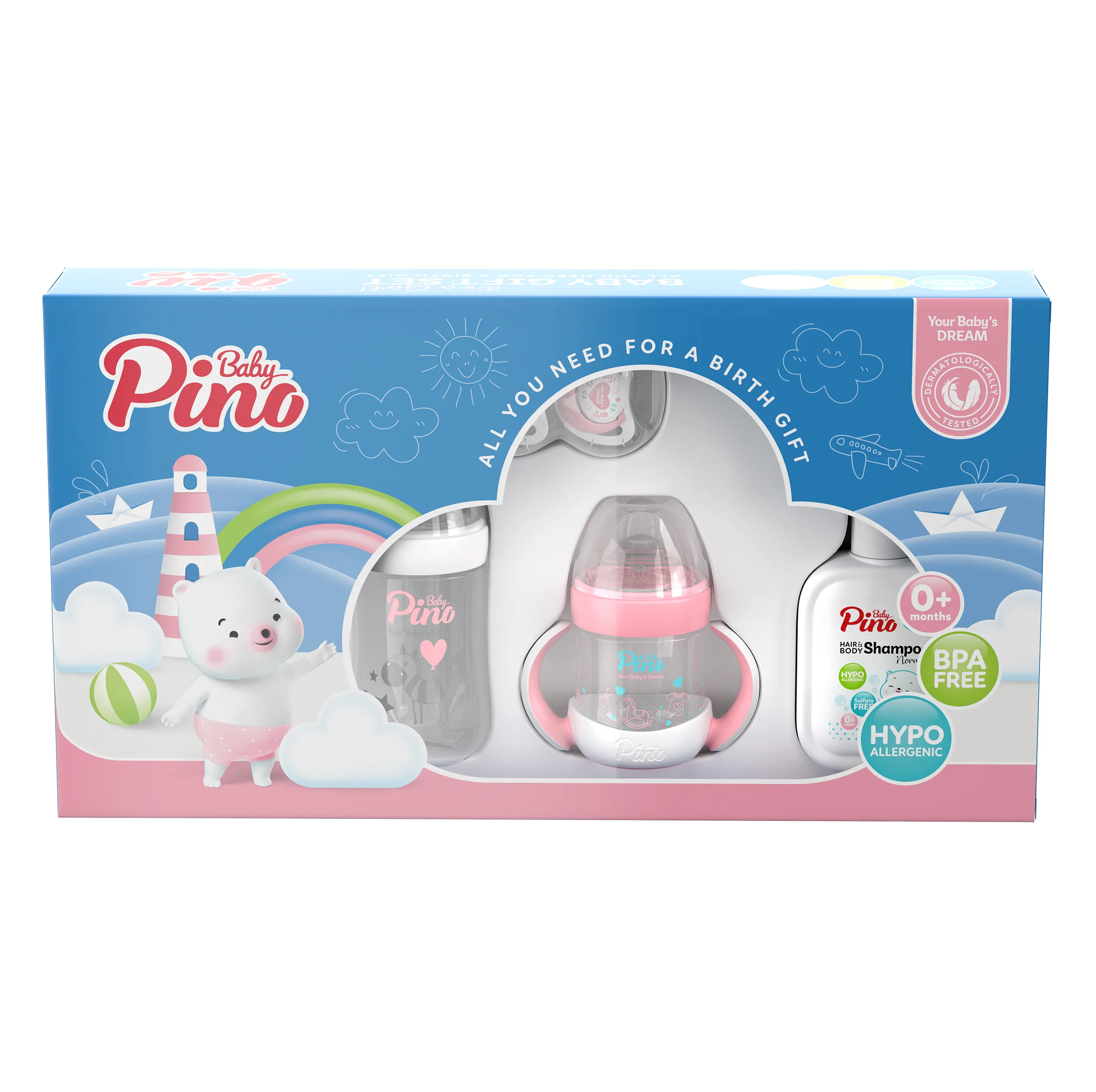 ست بهداشتی کودک پینوبیبی مدل Baby Girl Gift Set مجموعه 7 عددی
