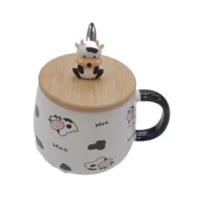 ماگ طرح گاو مدل درب بامبو