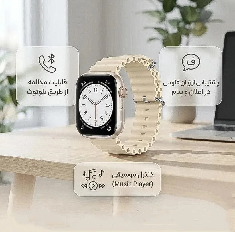 ساعت هوشمند 46 میلی‌ متری مدل ME08 با ۲ بند سیلیکونی