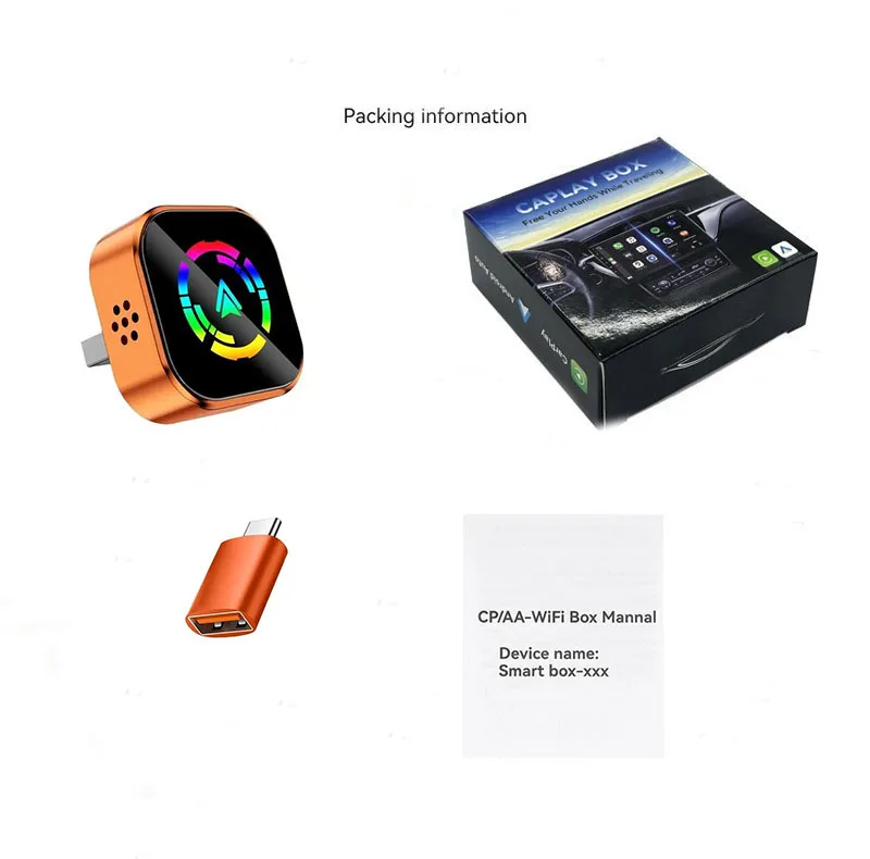 کارپلی و اندروید اتو مدل Wireless CarPlay/Android Auto Q1A به همراه مبدل USB به USB-C
