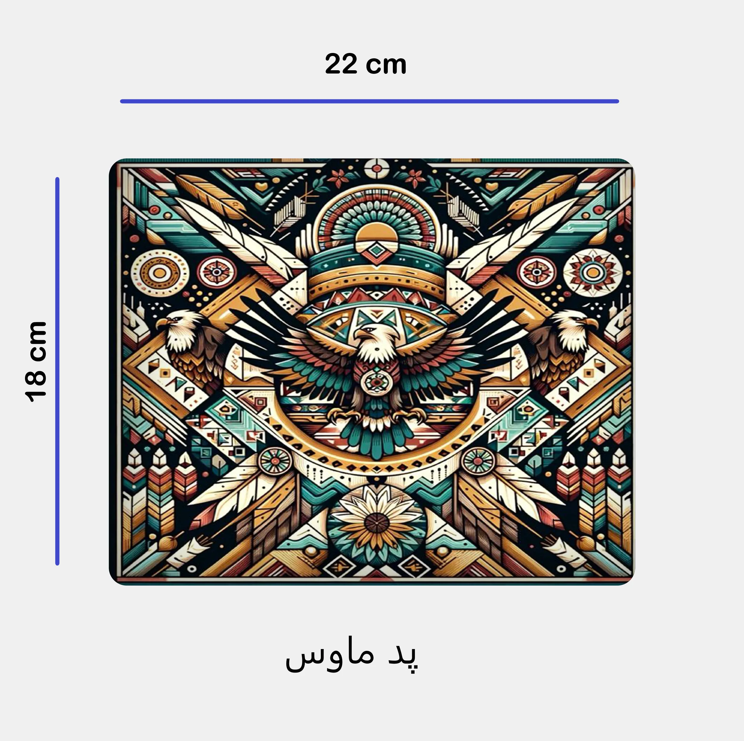 ست ماگ سرامیکی به همراه زیر لیوانی و پدماوس مدل نقش عقاب کد 399