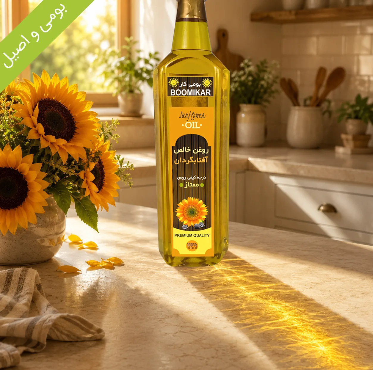 روغن آفتابگردان ممتاز بومی کار - حجم 1 لیتر