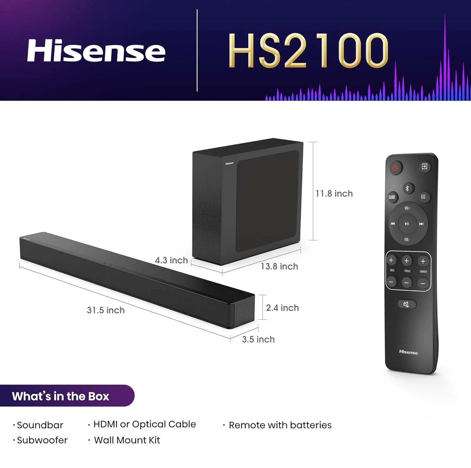 ساندبار هایسنس مدل HS2100