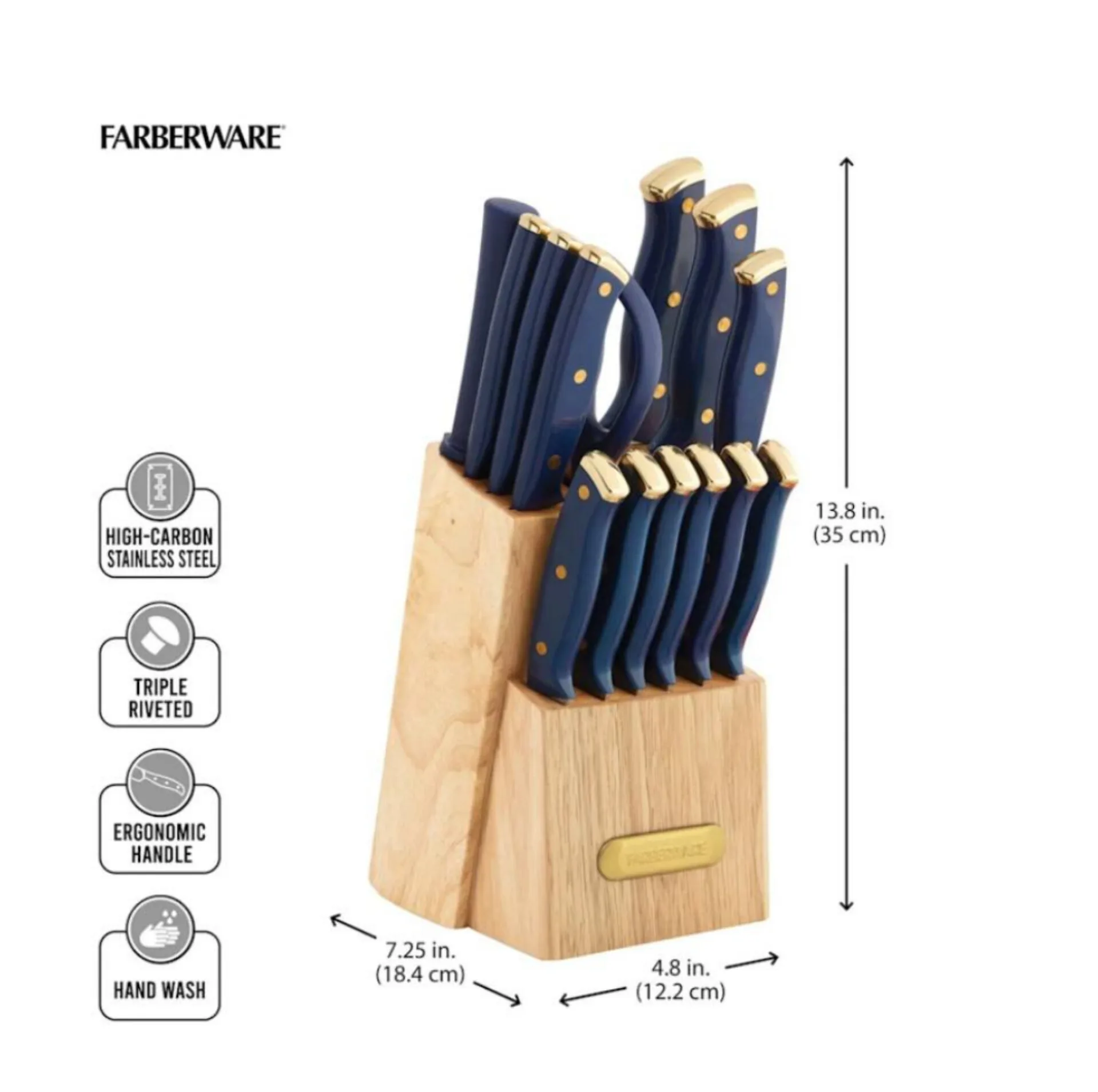 سرویس چاقو آشپزخانه 15 پارچه مدل Farberware