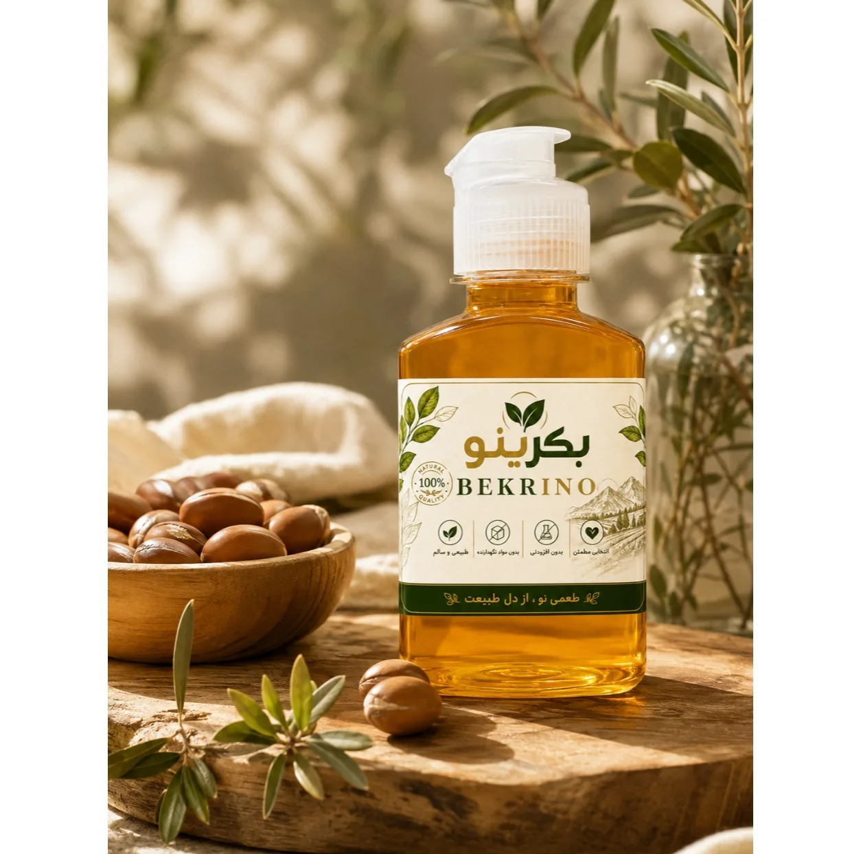 روغن آرگان بکرینو مدل پرس سرد 120 میلی لیتر