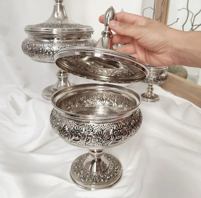 شکلات خوری مسی تک پایه در دار قلم زنی غزل گل کد ZH431.3