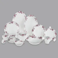 سرویس غذاخوری 102 پارچه 12 نفر چینی زرین ایران مدل Aran سری ایتالیا اف درجه عالی