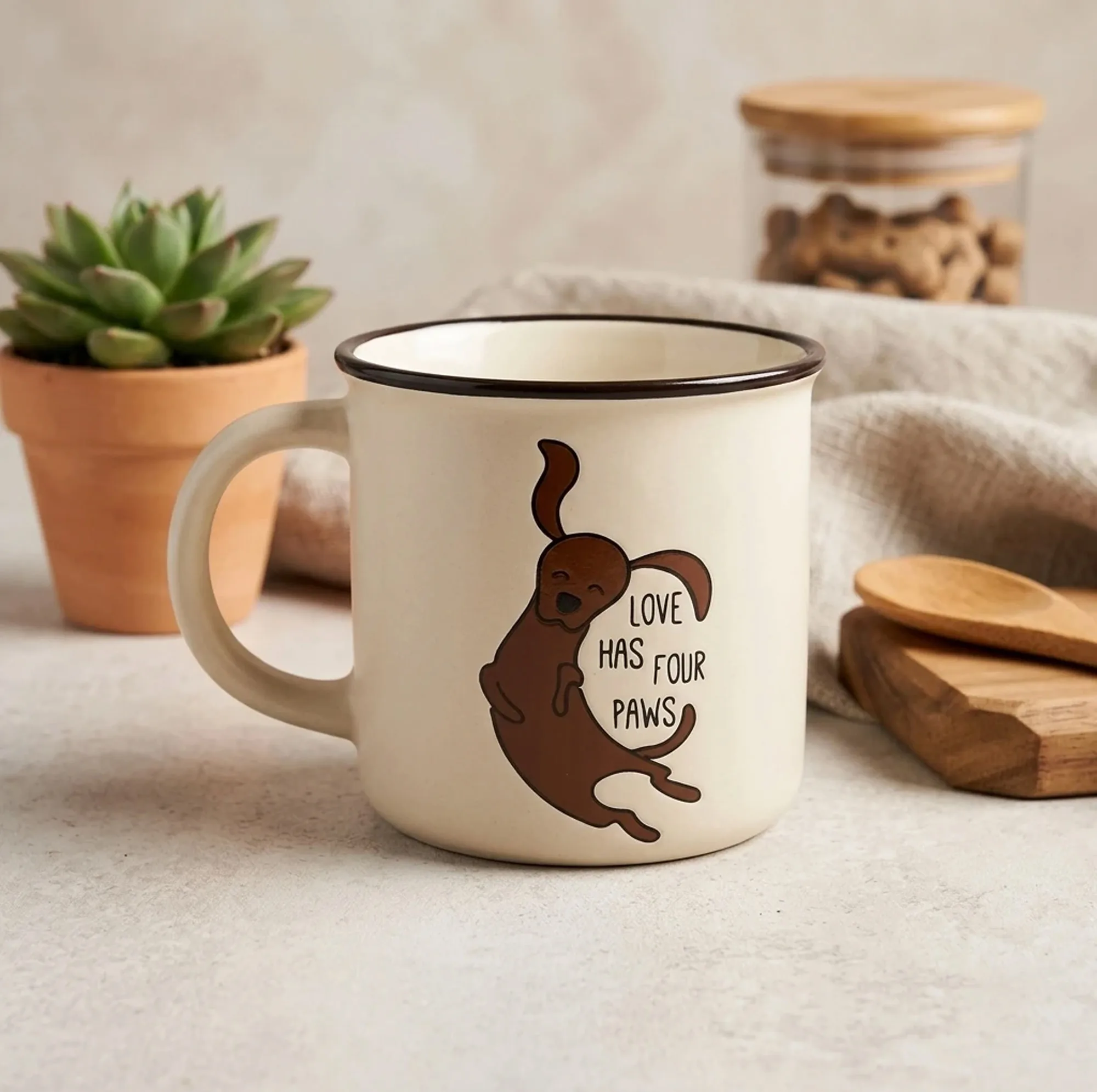 ماگ طرح هاپو مدل I love dogs مجموعه 4 عددی