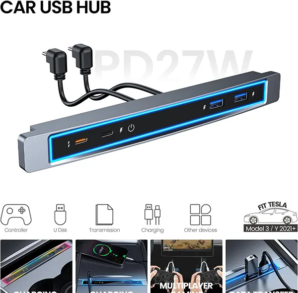 هاب یو اس بی خودرو کد B0CBKHS2LT مناسب برای تسلا 3 Y