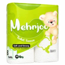 دستمال توالت 4 لایه مهرجو مدل D8 بسته 8 عددی