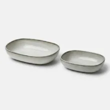 ظرف سرو ایکیا مدل GLADELIG مجموعه 2 عددی با لعاب شنی، ایمن در فر تا 280 درجه سانتی‌گراد و مناسب شستشو در ماشین ظرفشویی