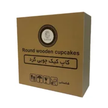 ظرف کیک چوبی تن تن مدل Raika با سینی قطر 32cm و درب طلقی شفاف با دسته چوبی، قابل شست‌وشو با دست