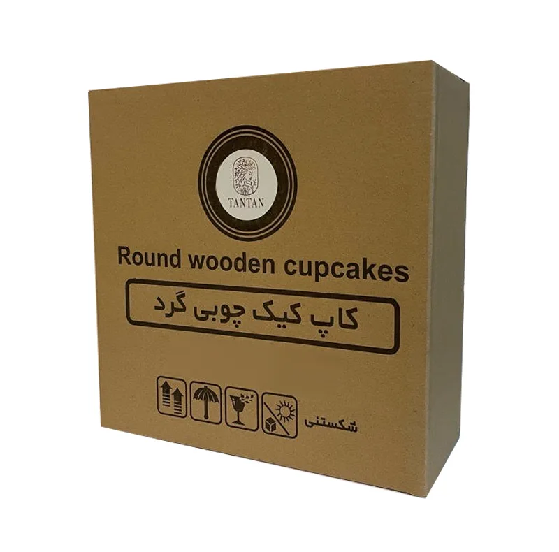 ظرف کیک چوبی تن تن مدل Raika با سینی قطر 32cm و درب طلقی شفاف با دسته چوبی، قابل شست‌وشو با دست